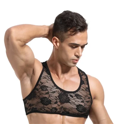Sensual Sleeveless Sheer Lingerie Vest - Image 2