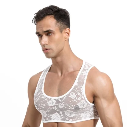 Sensual Sleeveless Sheer Lingerie Vest - Image 4