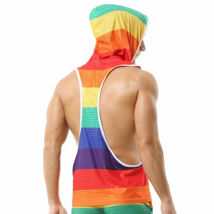 Rainbow Hooded Tank Top - Image 3