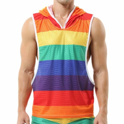 Rainbow Hooded Tank Top - Image 4