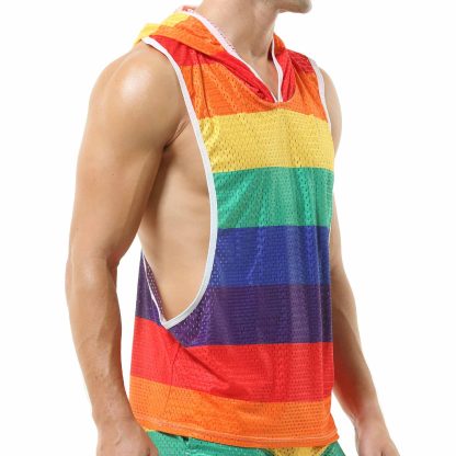 Rainbow Hooded Tank Top - Image 5