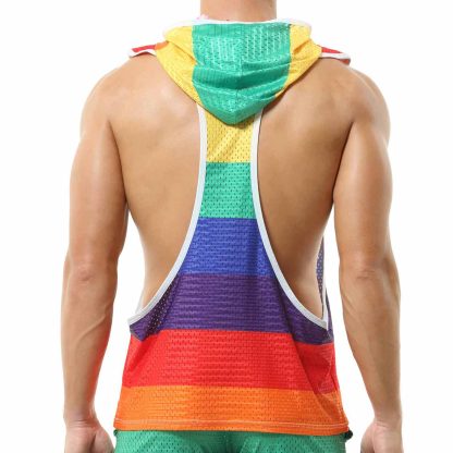 Rainbow Hooded Tank Top - Image 6