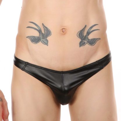 T-Back Faux Leather Thong - Image 2