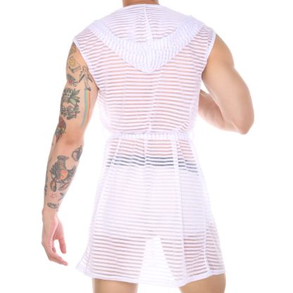 Sheer Mesh Hooded Bathrobe - Image 6