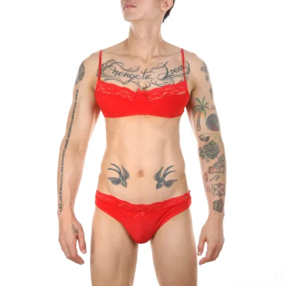 Lace-Trimmed Lingerie Set