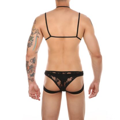 Sexy Lace Lingerie with Leg Ring Strap - Image 2