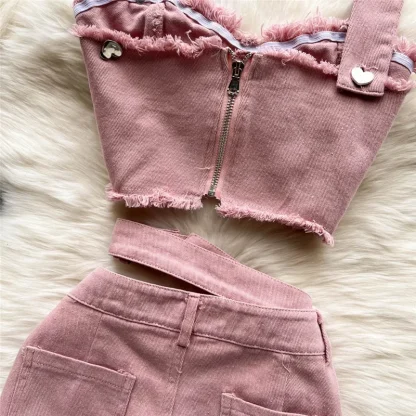 Chic Irregular Skirt & Crop Top Set - Image 6